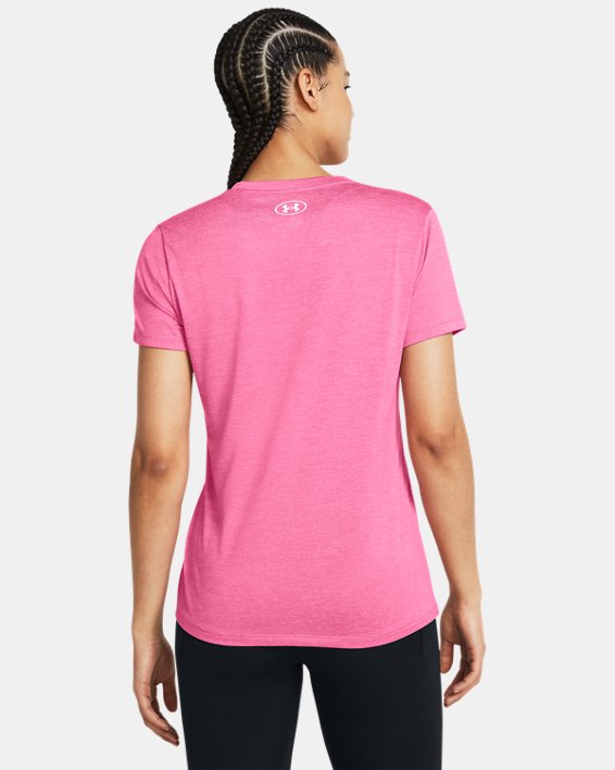 Women's UA Tech™ Twist Short Sleeve in Pink image number 1